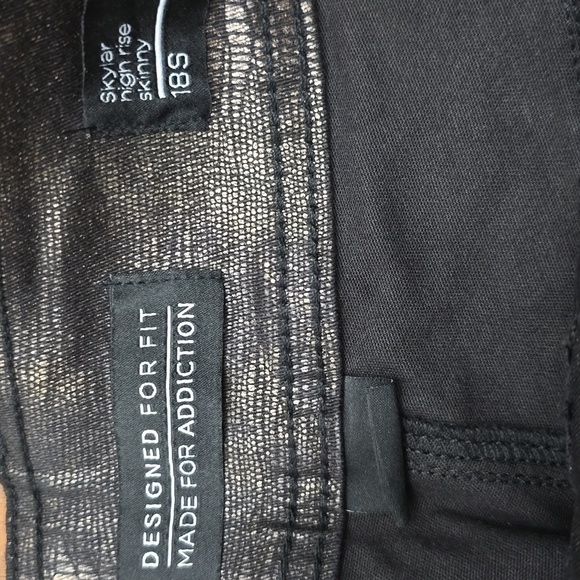 CHIC DENIM Metallic Brown Jeans Women's 18 Short Skylar High Rise Skinny - Picture 2 of 8